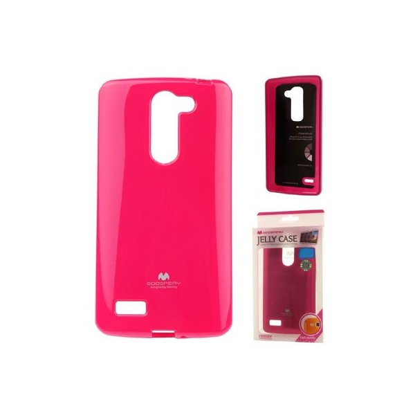 CUSTODIA GEL TPU SILICONE per LG MAGNA, G4C, H525N COLORE FUCSIA LUCIDO CON GLITTER ALTA QUALITA' MERCURY BLISTER