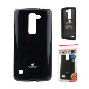 CUSTODIA GEL TPU SILICONE per LG SPIRIT 4G LTE H440N, H420 COLORE NERO LUCIDO CON GLITTER ALTA QUALITA' MERCURY BLISTER