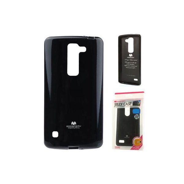 CUSTODIA GEL TPU SILICONE per LG SPIRIT 4G LTE H440N, H420 COLORE NERO LUCIDO CON GLITTER ALTA QUALITA' MERCURY BLISTER