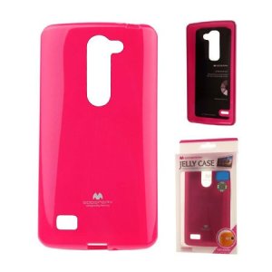 CUSTODIA GEL TPU SILICONE per LG LEON 4G LTE H340N COLORE FUCSIA LUCIDO CON GLITTER ALTA QUALITA' MERCURY BLISTER