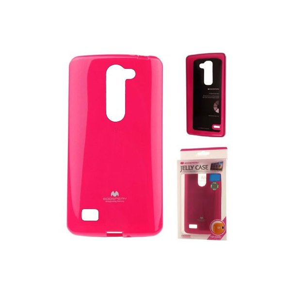 CUSTODIA GEL TPU SILICONE per LG LEON 4G LTE H340N COLORE FUCSIA LUCIDO CON GLITTER ALTA QUALITA' MERCURY BLISTER