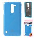 CUSTODIA GEL TPU SILICONE per LG SPIRIT 4G LTE H440N, H420 COLORE AZZURRO LUCIDO CON GLITTER ALTA QUALITA' MERCURY BLISTER