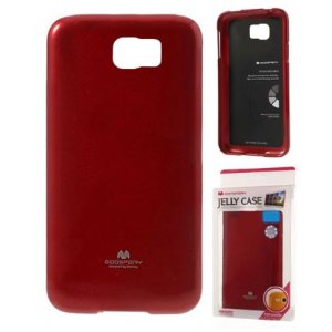 CUSTODIA GEL TPU SILICONE per SAMSUNG N920 GALAXY NOTE 5 COLORE ROSSO LUCIDO CON GLITTER ALTA QUALITA' MERCURY BLISTER