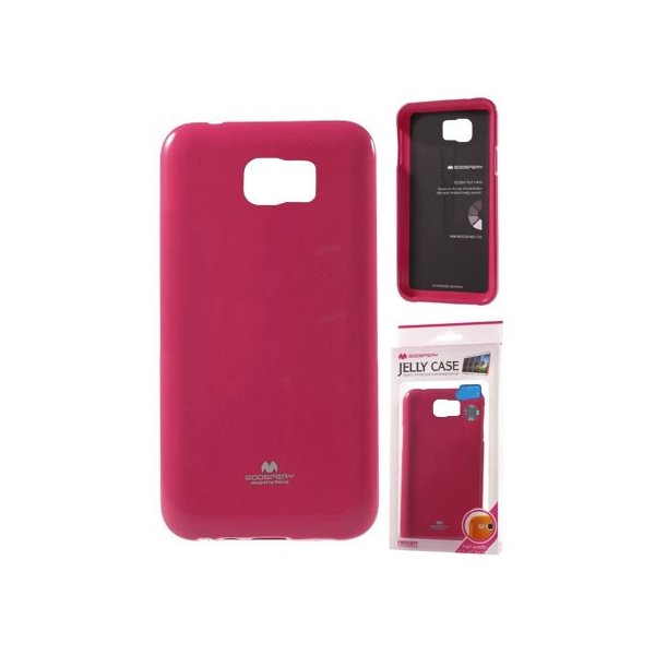 CUSTODIA GEL TPU SILICONE per SAMSUNG N920 GALAXY NOTE 5 COLORE FUCSIA LUCIDO CON GLITTER ALTA QUALITA' MERCURY BLISTER