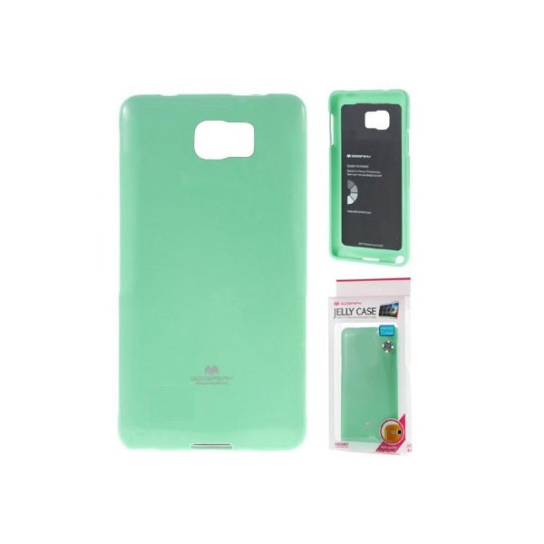 CUSTODIA GEL TPU SILICONE per SAMSUNG N920 GALAXY NOTE 5 VERDE ACQUA LUCIDO CON GLITTER ALTA QUALITA' MERCURY BLISTER