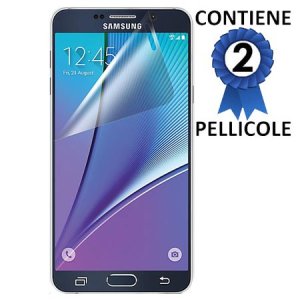 PELLICOLA PROTEGGI DISPLAY per SAMSUNG N920 GALAXY NOTE 5 CONFEZIONE 2 PEZZI