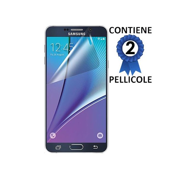 PELLICOLA PROTEGGI DISPLAY per SAMSUNG N920 GALAXY NOTE 5 CONFEZIONE 2 PEZZI