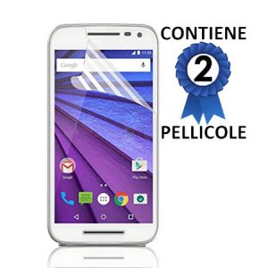 PELLICOLA PROTEGGI DISPLAY per MOTOROLA MOTO G3, MOTO G3 DUAL SIM CONFEZIONE 2 PEZZI