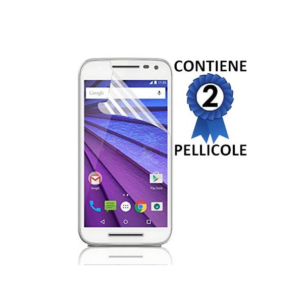 PELLICOLA PROTEGGI DISPLAY per MOTOROLA MOTO G3, MOTO G3 DUAL SIM CONFEZIONE 2 PEZZI