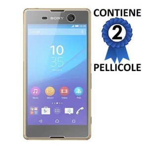 PELLICOLA PROTEGGI DISPLAY per SONY XPERIA M5, XPERIA M5 DUAL CONFEZIONE 2 PEZZI