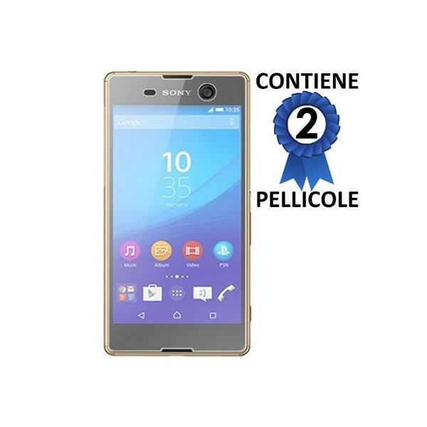 PELLICOLA PROTEGGI DISPLAY per SONY XPERIA M5, XPERIA M5 DUAL CONFEZIONE 2 PEZZI