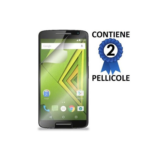 PELLICOLA PROTEGGI DISPLAY per MOTOROLA MOTO X PLAY, MOTO X PLAY DUAL CONFEZIONE 2 PEZZI