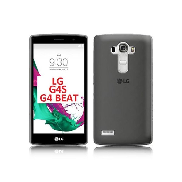 CUSTODIA GEL TPU SILICONE per LG G4 BEAT, G4S, H735 COLORE NERO TRASPARENTE