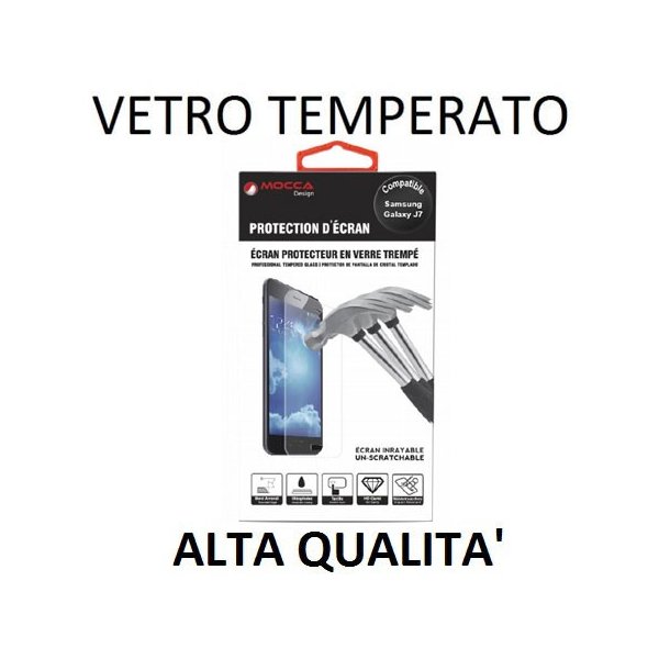 PELLICOLA PROTEGGI DISPLAY VETRO TEMPERATO 0,33mm per SAMSUNG SM-J700F GALAXY J7 ALTA QUALITA' MOCCA BLISTER