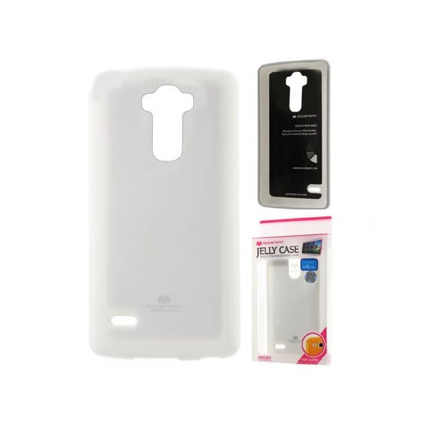 CUSTODIA GEL TPU SILICONE per LG G FLEX2 COLORE BIANCO LUCIDO CON GLITTER ALTA QUALITA' MERCURY BLISTER