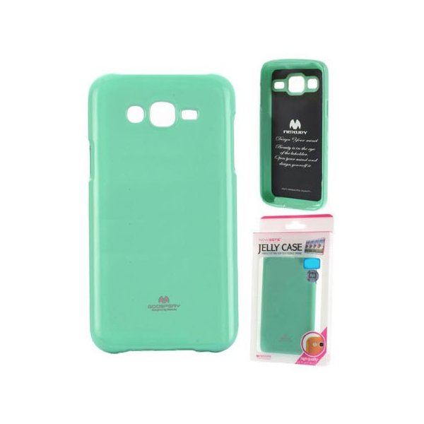 CUSTODIA GEL TPU SILICONE per SAMSUNG SM-J700F GALAXY J7 COLORE VERDE ACQUA LUCIDO CON GLITTER ALTA QUALITA' MERCURY