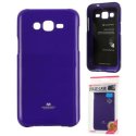 CUSTODIA GEL TPU SILICONE per SAMSUNG SM-J700F GALAXY J7 COLORE VIOLA LUCIDO CON GLITTER ALTA QUALITA' MERCURY BLISTER