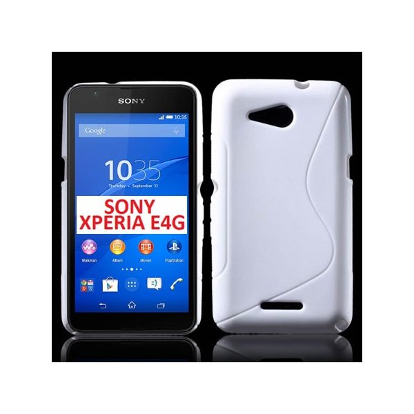 CUSTODIA GEL TPU SILICONE DOUBLE per SONY XPERIA E4G, SONY XPERIA E4G DUAL COLORE BIANCO