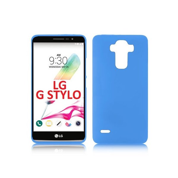 CUSTODIA GEL TPU SILICONE LUCIDA per LG G STYLO H631TN, H630 COLORE AZZURRO