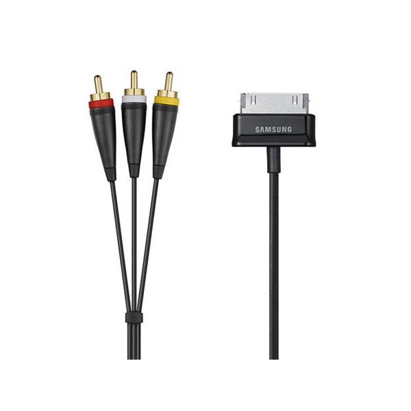 CAVO TV OUT ORIGINALE SAMSUNG ECC1TP0BBECSTD per GALAXY TAB P1000 DA 30 PIN A 3 RCA COLORE NERO SAMSUNG BULK