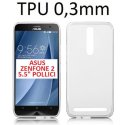 CUSTODIA GEL TPU SILICONE ULTRA SLIM 0,3mm per ASUS ZENFONE 2, ZE550ML, ZE551ML, 5.5" POLLICI COLORE BIANCO TRASPARENTE