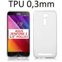 CUSTODIA GEL TPU SILICONE ULTRA SLIM 0,3mm per ASUS ZENFONE 2 ZE500CL, ZE500ML, 5.0" POLLICI COLORE BIANCO TRASPARENTE