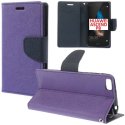 CUSTODIA FLIP ORIZZONTALE per HUAWEI ASCEND P8 CON INTERNO IN TPU SILICONE, STAND E TASCHE PORTA CARTE COLORE VIOLA