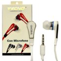 AURICOLARE STEREO con CONNETTORE JACK 3,5mm - GOMMINI, TASTO DI RISPOSTA E MICROFONO COLORE BIANCO TECNO TC-312