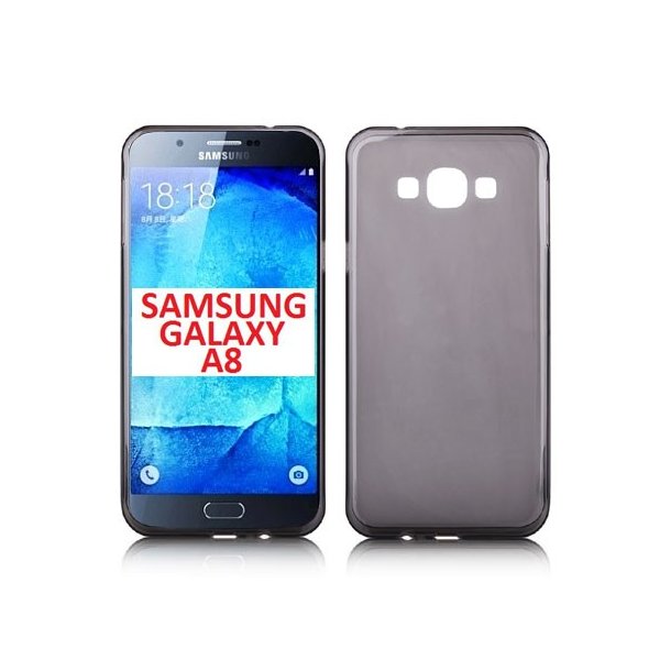 CUSTODIA GEL TPU SILICONE per SAMSUNG SM-A800F GALAXY A8 COLORE NERO TRASPARENTE