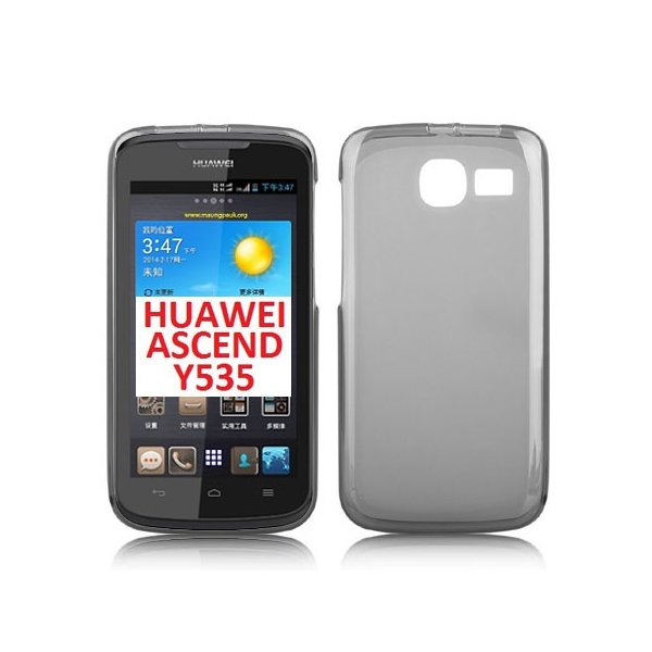 CUSTODIA GEL TPU SILICONE per HUAWEI ASCEND Y535 COLORE NERO TRASPARENTE