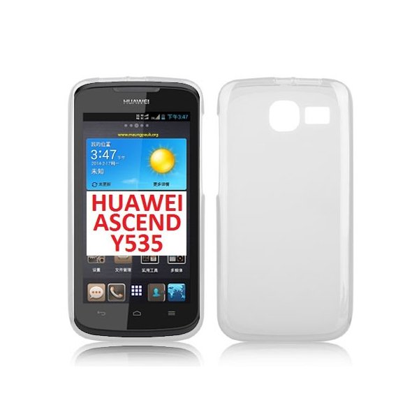 CUSTODIA GEL TPU SILICONE per HUAWEI ASCEND Y535 COLORE BIANCO TRASPARENTE