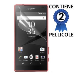 PELLICOLA PROTEGGI DISPLAY per SONY XPERIA Z5, XPERIA Z5 DUAL CONFEZIONE 2 PEZZI