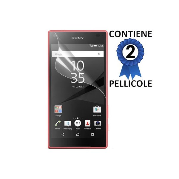 PELLICOLA PROTEGGI DISPLAY per SONY XPERIA Z5, XPERIA Z5 DUAL CONFEZIONE 2 PEZZI