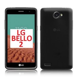 CUSTODIA GEL TPU SILICONE per LG BELLO 2, X150 COLORE NERO TRASPARENTE