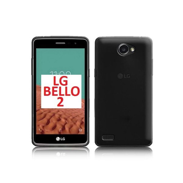 CUSTODIA GEL TPU SILICONE per LG BELLO 2, X150 COLORE NERO TRASPARENTE