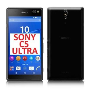 CUSTODIA GEL TPU SILICONE per SONY XPERIA C5 ULTRA, XPERIA C5 ULTRA DUAL COLORE NERO TRASPARENTE