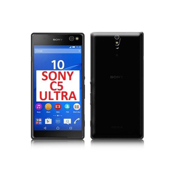 CUSTODIA GEL TPU SILICONE per SONY XPERIA C5 ULTRA, XPERIA C5 ULTRA DUAL COLORE NERO TRASPARENTE