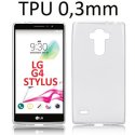 CUSTODIA GEL TPU SILICONE ULTRA SLIM 0,3mm per LG G4 STYLUS H635, G4 STYLUS DUAL H630D, G STYLO COLORE BIANCO TRASPARENTE