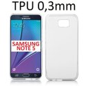 CUSTODIA GEL TPU SILICONE ULTRA SLIM 0,3mm per SAMSUNG N920 GALAXY NOTE 5 COLORE BIANCO TRASPARENTE