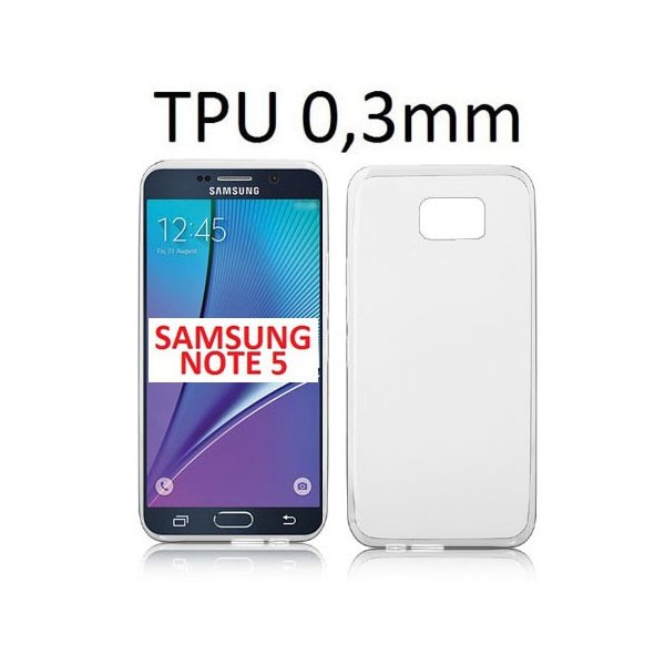 CUSTODIA GEL TPU SILICONE ULTRA SLIM 0,3mm per SAMSUNG N920 GALAXY NOTE 5 COLORE BIANCO TRASPARENTE