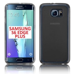 CUSTODIA GEL TPU SILICONE per SAMSUNG SM-G928 GALAXY S6 EDGE PLUS COLORE NERO-TRASPARENTE