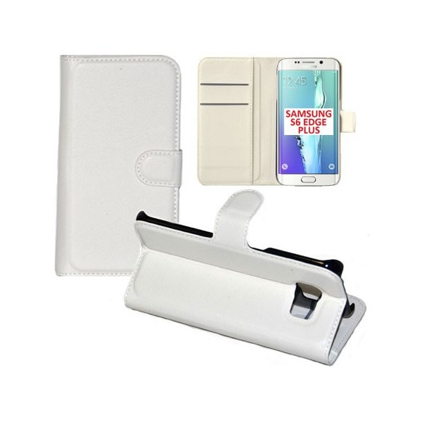 CUSTODIA FLIP ORIZZONTALE SIMILPELLE per SAMSUNG SM-G928 GALAXY S6 EDGE PLUS CON STAND E CHIUSURA MAGNETICA COLORE BIANCO