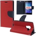 CUSTODIA FLIP ORIZZONTALE per HUAWEI HONOR 7 CON INTERNO IN TPU, STAND, TASCHE PORTA CARTE E CHIUSURA MAGNETICA COLORE ROSSO