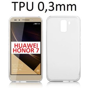 CUSTODIA GEL TPU SILICONE ULTRA SLIM 0,3mm per HUAWEI HONOR 7 COLORE BIANCO TRASPARENTE