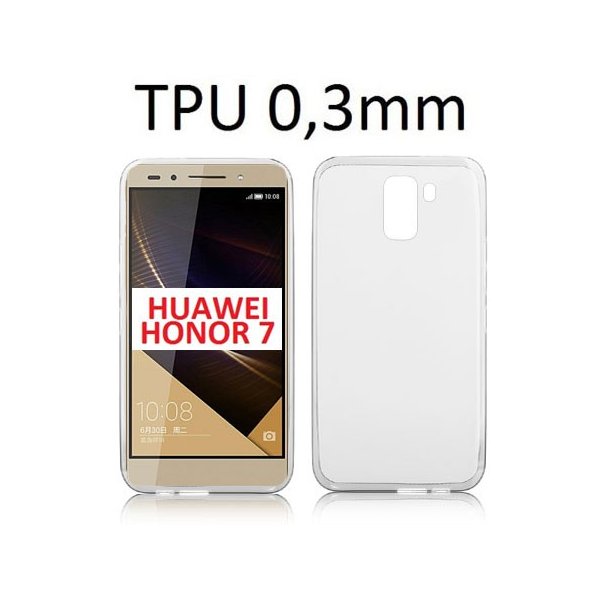 CUSTODIA GEL TPU SILICONE ULTRA SLIM 0,3mm per HUAWEI HONOR 7 COLORE BIANCO TRASPARENTE