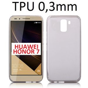 CUSTODIA GEL TPU SILICONE ULTRA SLIM 0,3mm per HUAWEI HONOR 7 COLORE NERO TRASPARENTE