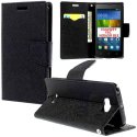 CUSTODIA FLIP ORIZZONTALE per HUAWEI Y5C, HONOR BEE CON INTERNO IN TPU SILICONE, STAND E CHIUSURA MAGNETICA COLORE NERO