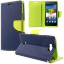 CUSTODIA FLIP ORIZZONTALE per HUAWEI Y5C, HONOR BEE CON INTERNO IN TPU SILICONE, STAND E CHIUSURA MAGNETICA COLORE BLU