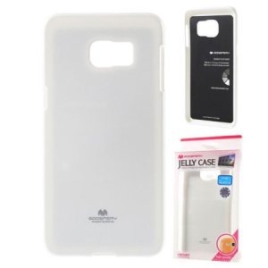 CUSTODIA GEL TPU SILICONE per SAMSUNG SM-G928 GALAXY S6 EDGE PLUS COLORE BIANCO LUCIDO CON GLITTER ALTA QUALITA' MERCURY