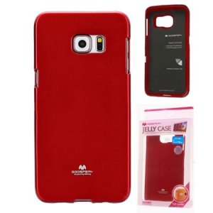 CUSTODIA GEL TPU SILICONE per SAMSUNG SM-G928 GALAXY S6 EDGE PLUS COLORE ROSSO LUCIDO CON GLITTER ALTA QUALITA' MERCURY